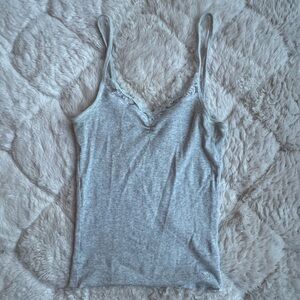 Abercrombie & Fitch Light Gray Ribbed Top